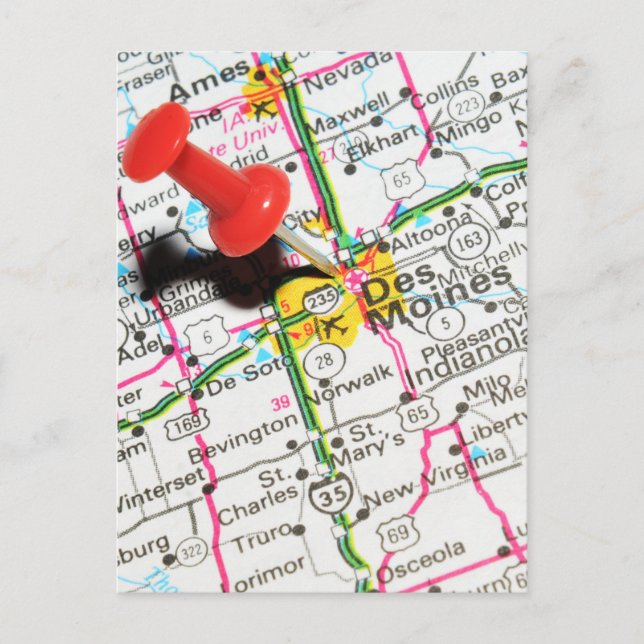 Postal Des Moines, Iowa (Anverso)