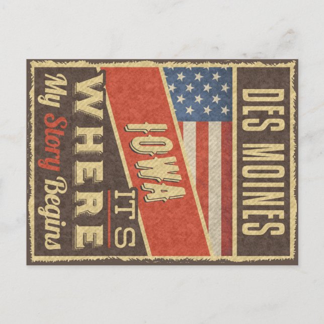 Postal Des Moines Iowa (Anverso)