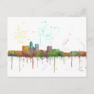 POSTAL DES MOINES IOWA SKYLINE