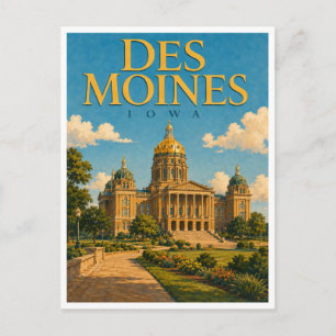 Postal Des Moines Iowa State Capitol GeoSaga