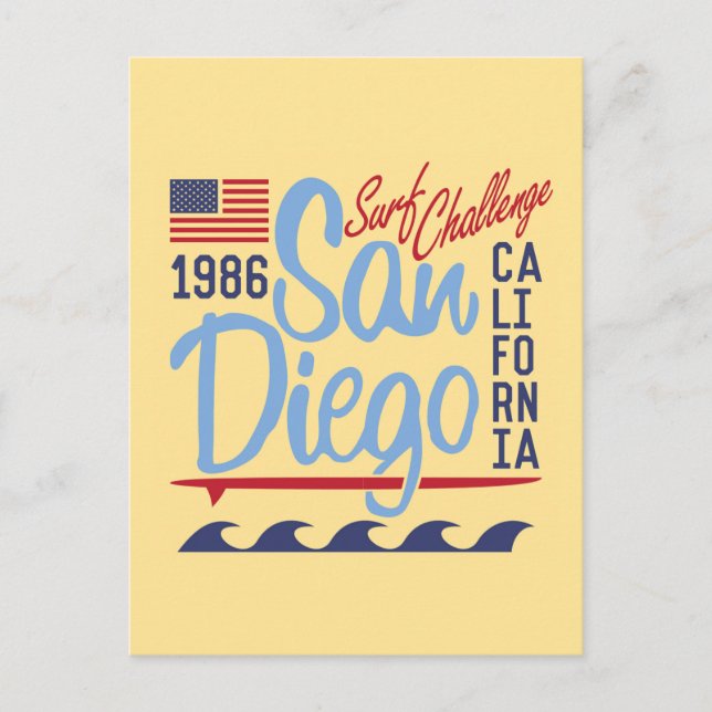 Postal Desafío Surf de San Diego 1986 (Anverso)