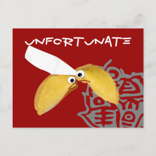 Postal 'desafortunada' galleta de la fortuna parodia humo