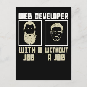 Postal Desarrollador de TI con barba Nerd Programmer Code