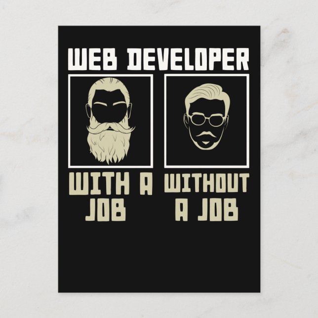 Postal Desarrollador de TI con barba Nerd Programmer Code (Anverso)
