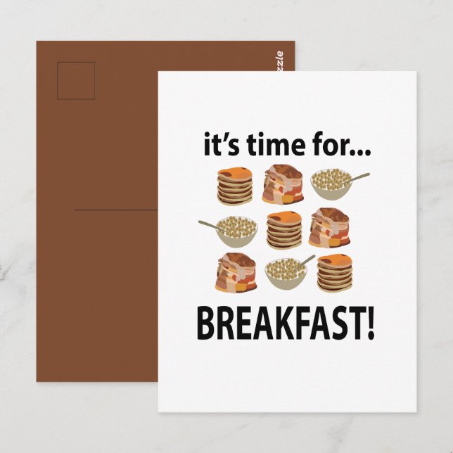 Postal Desayuno Es hora del desayuno  (Anverso / Reverso)