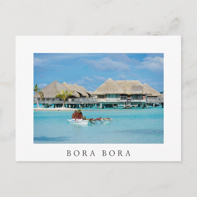 Postal Desayuno estilo Bora Bora en canoa (Anverso)