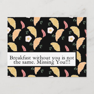 Postal Desayuno Jamón y Huevos Cilantro en un croissant