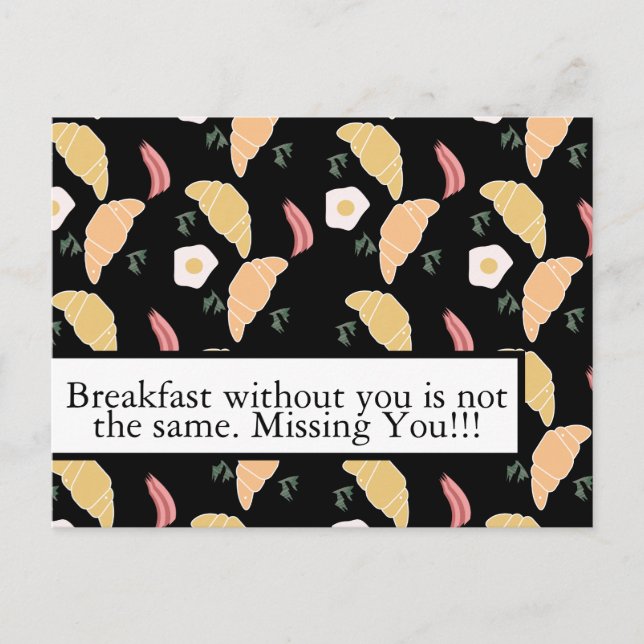 Postal Desayuno Jamón y Huevos Cilantro en un croissant (Anverso)