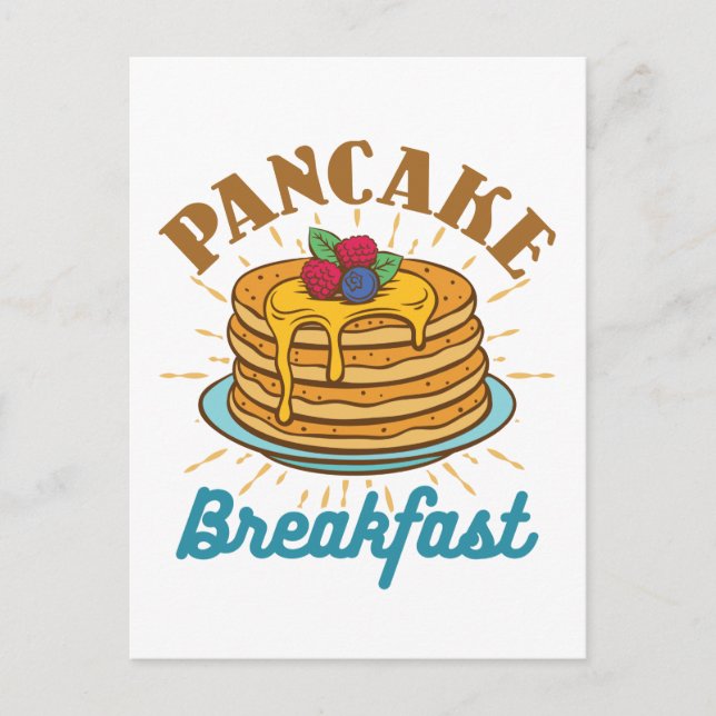 Postal Desayuno Pancake Vintage Pancakes Lover (Anverso)