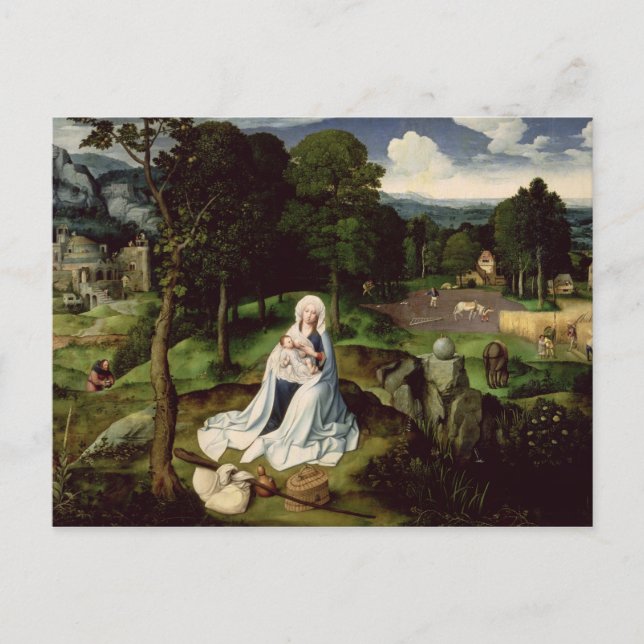 Postal Descansa en la huida a Egipto (Anverso)