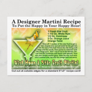 Postal Descanso De Una Postcarta De La Receta Martini De