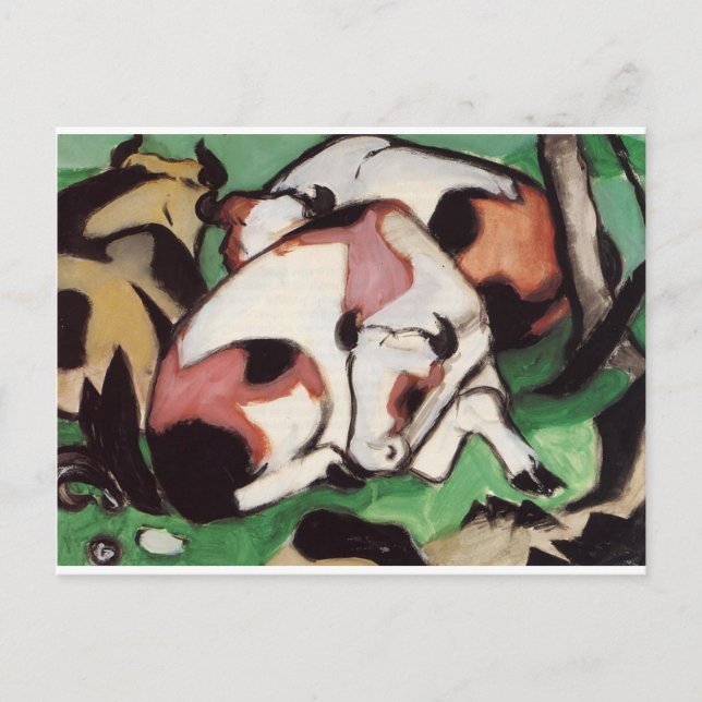 Postal Descanso de vacas por Franz Marc (Anverso)