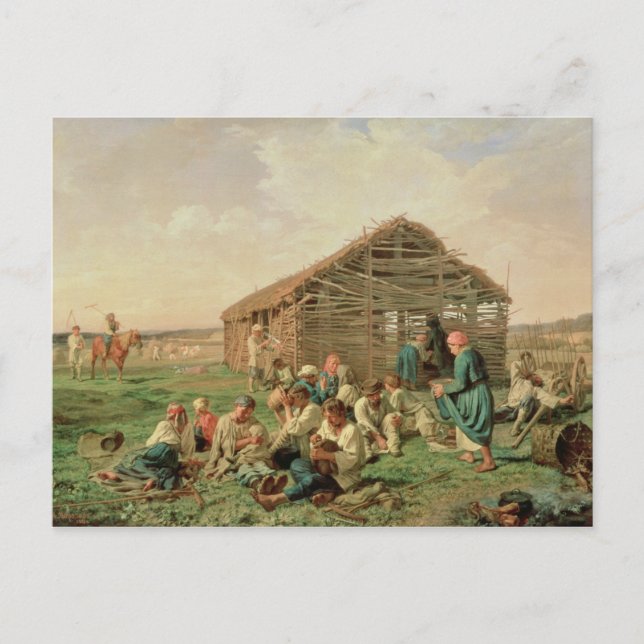 Postal Descanso durante Haying, 1861 (Anverso)