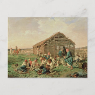 Postal Descanso durante Haying, 1861