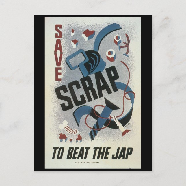 Postal Descartar la Segunda Guerra Mundial Metalizado (Anverso)