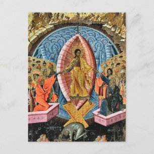 Postal Descenso a los infiernos Icono cristiano ortodoxo