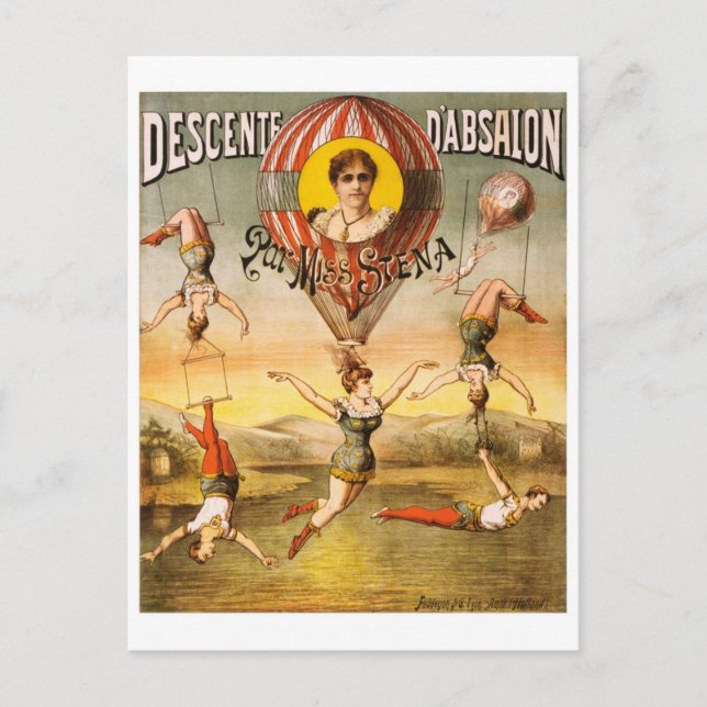 Postal Descente d'Absalon par Miss Stena (Anverso)