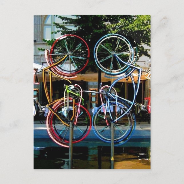 Postal Descripción Bicicletas Robert Rauschenberg Riding  (Anverso)