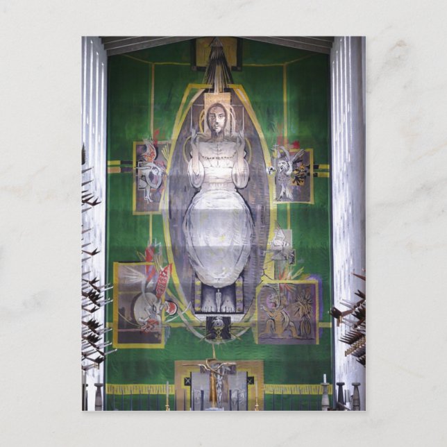 Postal Descripción Cristo en la gloria, grifo Graham Suth (Anverso)