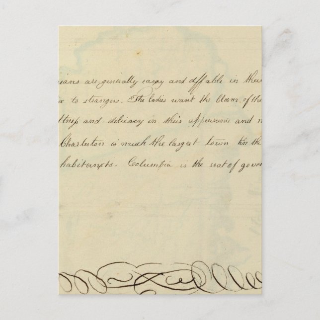 Postal Descripción de Carolina del Sur (Anverso)