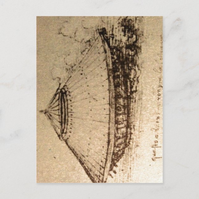 Postal Descripción del resumen Leonardo da Vinci, diseño  (Anverso)