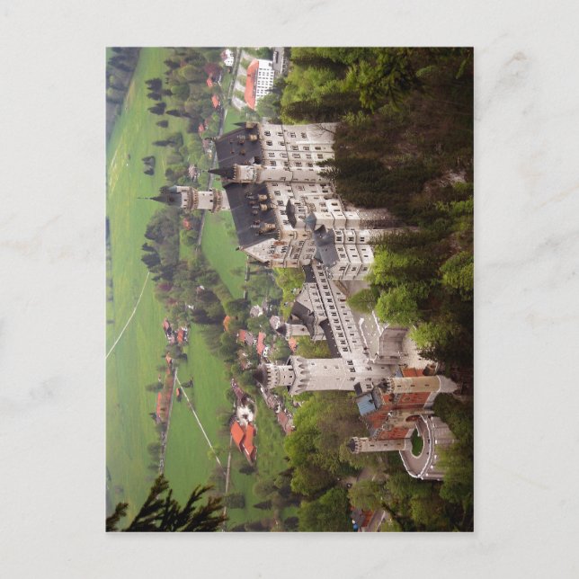 Postal Descripción El castillo de Neuschwanstein. Autor d (Anverso)