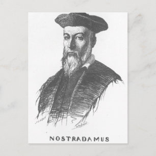 Postal Descripción - El retrato de Nostradamus, dibujado 