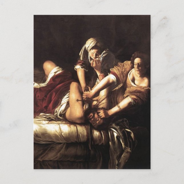Postal Descripción Judis Becapitación Holofernes , Aceite (Anverso)