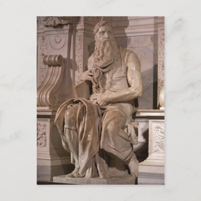 Postal Descripción Resumen Michelangelo Buonarroti : Mose (Anverso)