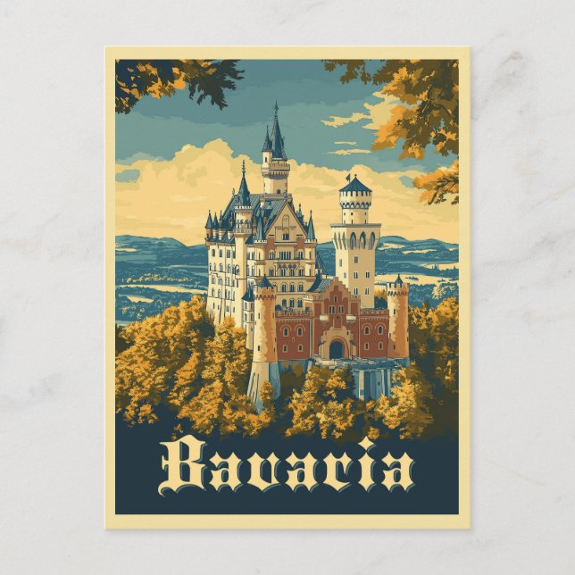 Postal Descubre Baviera: Castillo de Neuschwanstein (Anverso)