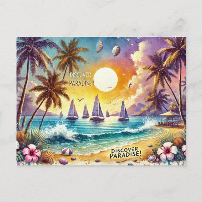Postal Descubre el paraíso (Anverso)