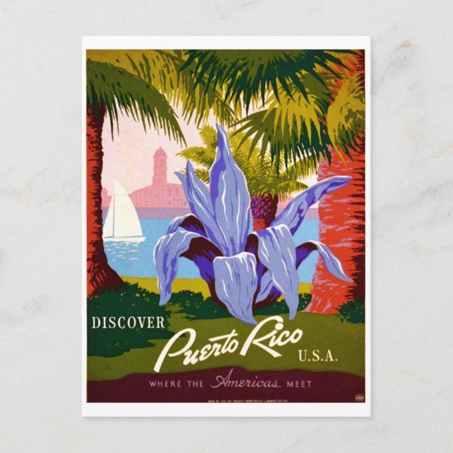 Postal Descubre viajes, historia de Puerto Rico (Anverso)