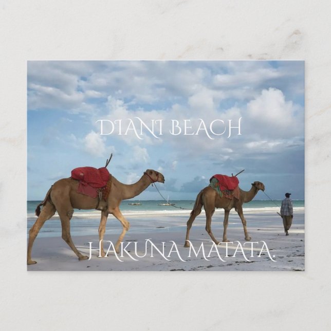 Postal “Desde la costa de Kenia con amor – Diani Beach” (Anverso)