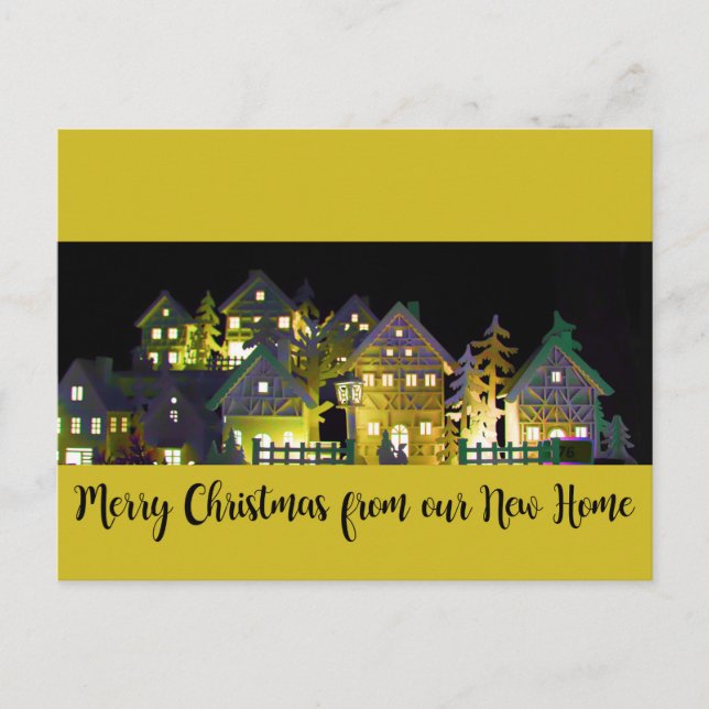 Postal Desde las nuevas casas de Navidades iluminadas (Anverso)