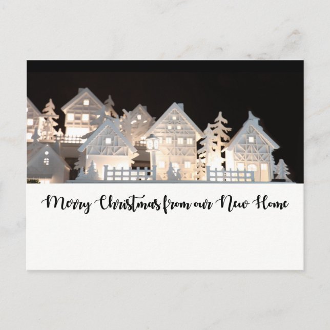 Postal Desde las nuevas casas de Navidades iluminadas (Anverso)