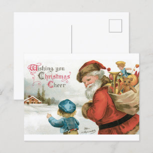 Postal Deseándole Felicidad Navideña por Ellen Clapsaddle