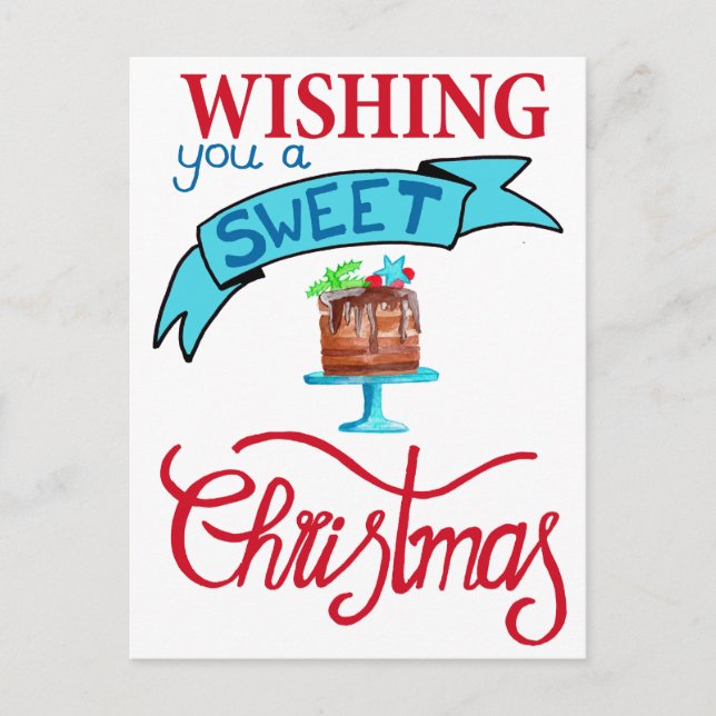 Postal Deseándole navidad muy dulce (Anverso)