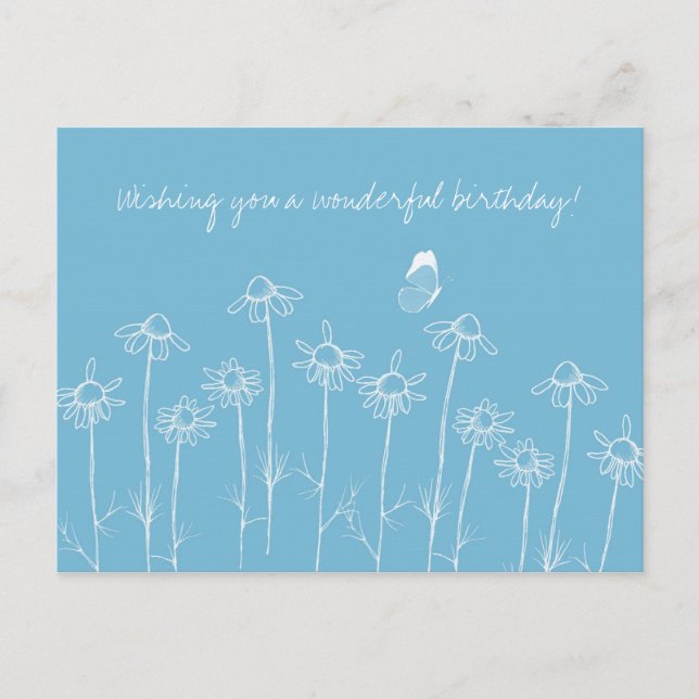 Postal Deseándole Un Cumpleaños Maravilloso Mariposas (Anverso)