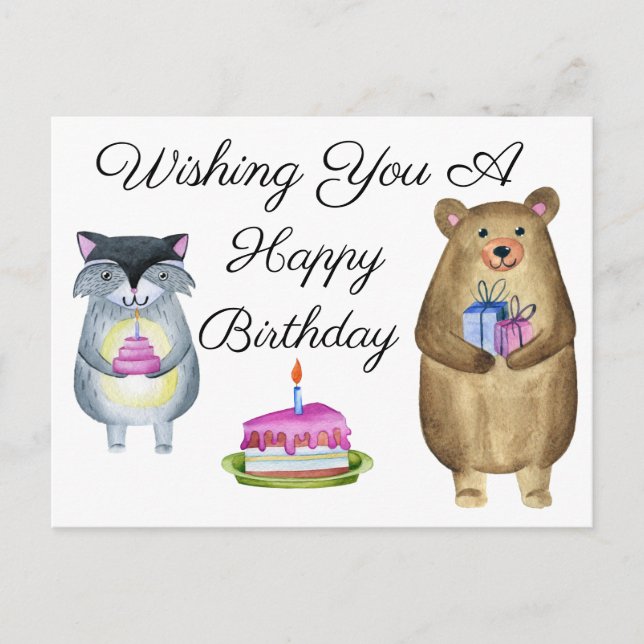 Postal Deseándole un feliz cumpleaños (Anverso)