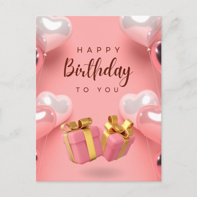 Postal Deseándote Feliz cumpleaños (Anverso)