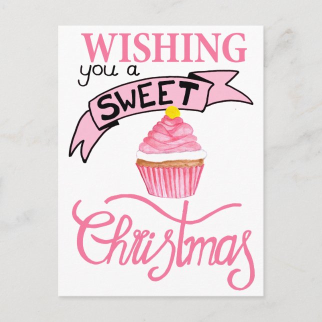 Postal Deseándote Navidades muy dulces (Anverso)