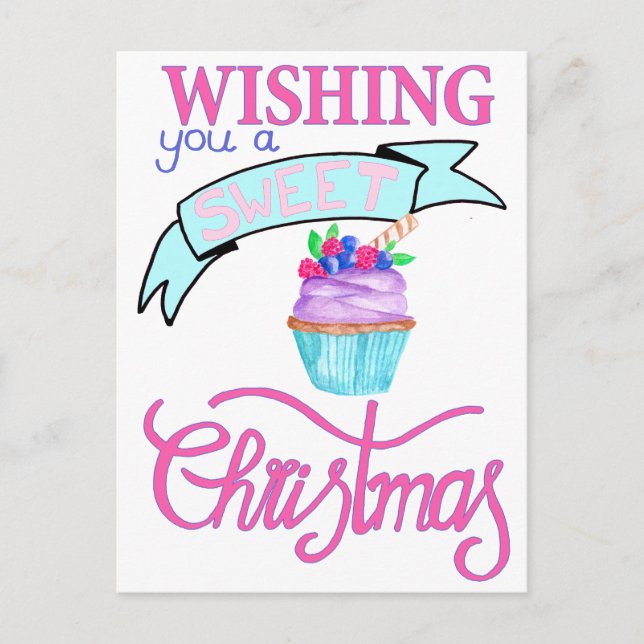 Postal Deseándote Navidades muy dulces (Anverso)