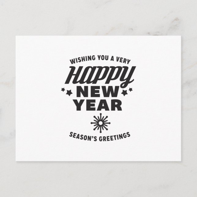 Postal Deseándote un año nuevo muy feliz (Anverso)