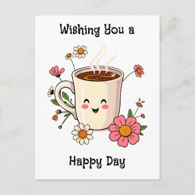 Postal Deseándote un día feliz | Amistad Cuta (Anverso)