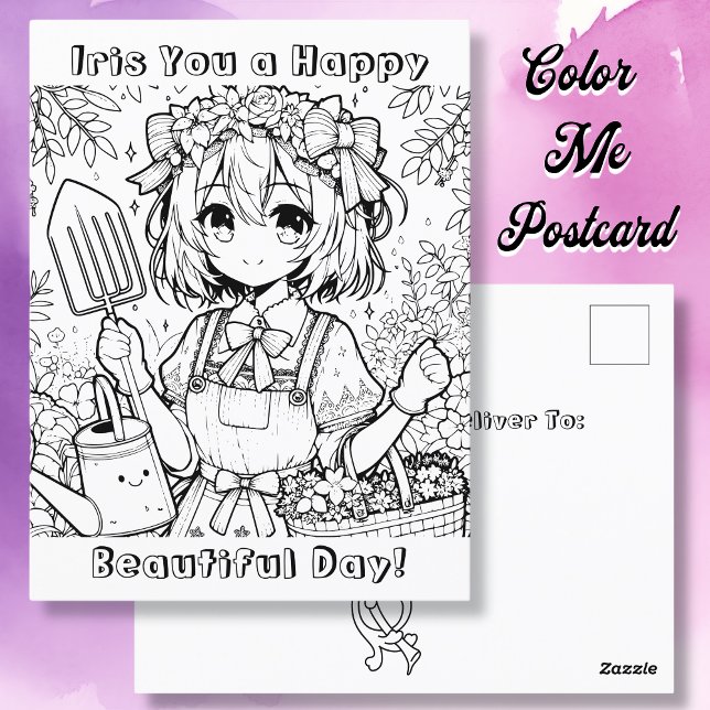 Postal Deseándote un feliz y hermoso día | Página de colo (Subido por el creador)