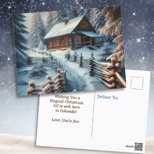 Postal Deseándote un Navidad mágico   Cabina de registro