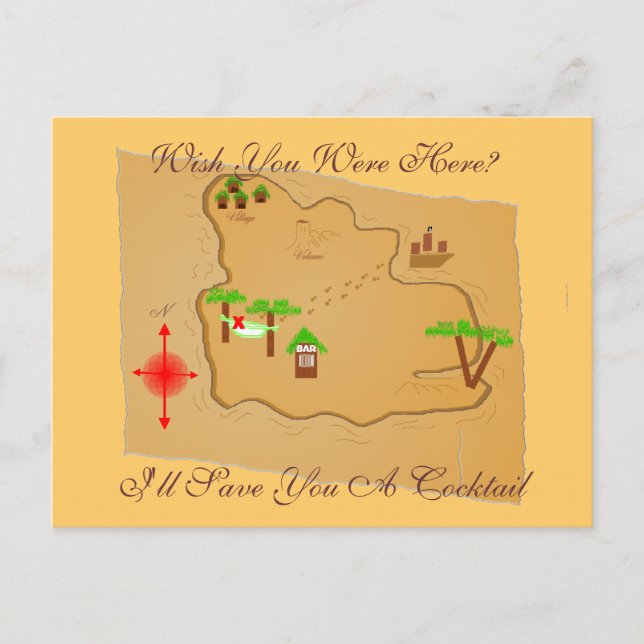 Postal ¿Desearías Estar Aquí? (Anverso)