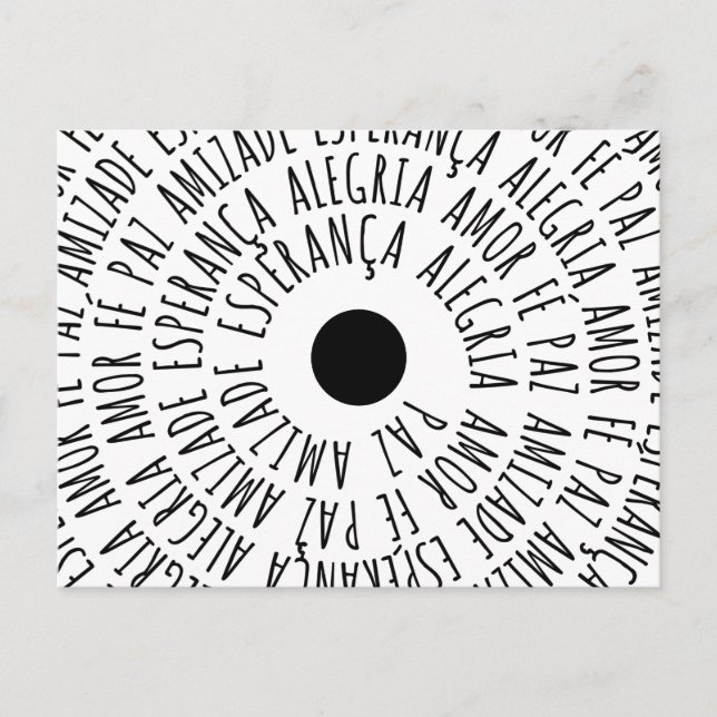 Postal Desejos de Natal - Amor Fé Esperança (Anverso)