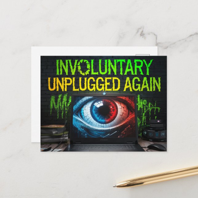 Postal Desenchufado de nuevo el reloj retro Glitch involu (Anverso/Reverso In Situ)