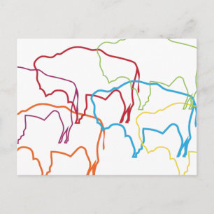 Postal desenfoque del orgullo de bison wyoming